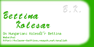 bettina kolesar business card